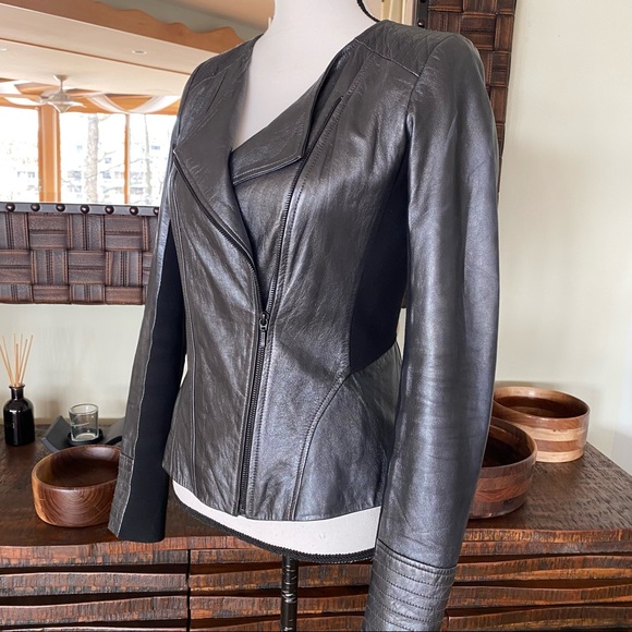Trouve Jackets & Blazers - TROUVÉ, HP!💥💥🌷HOT!GUNMETAL LEATHER fitted Jkt💥